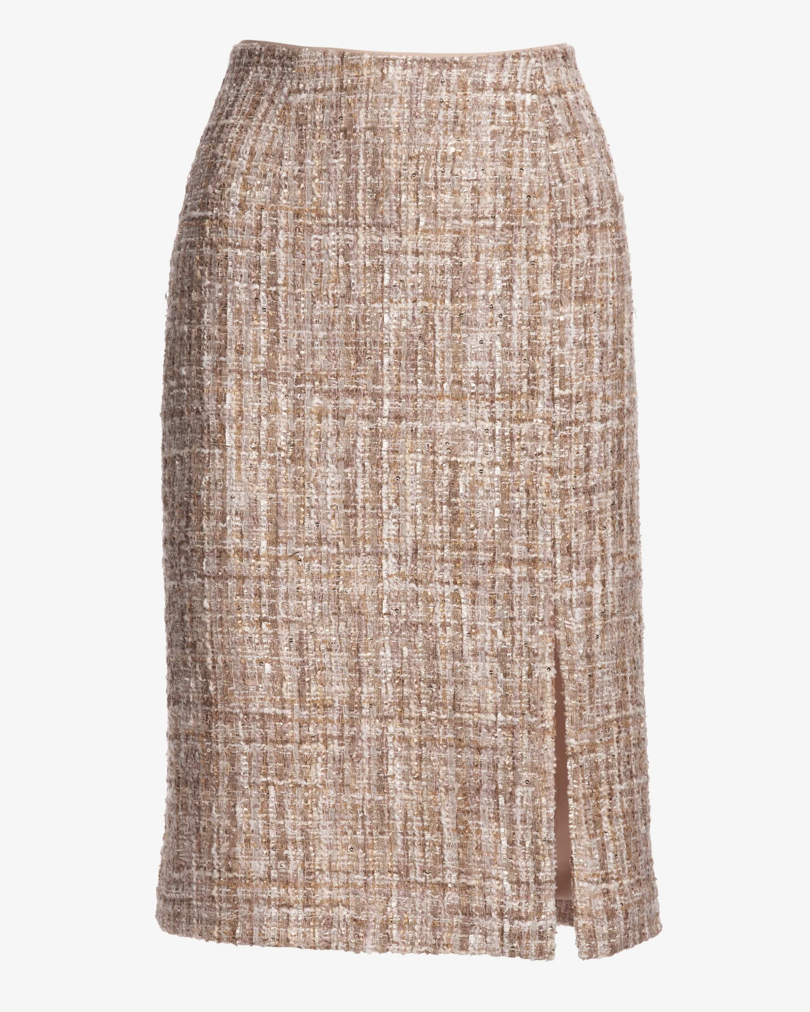 Tweed Pencil Skirt Neutral Multi