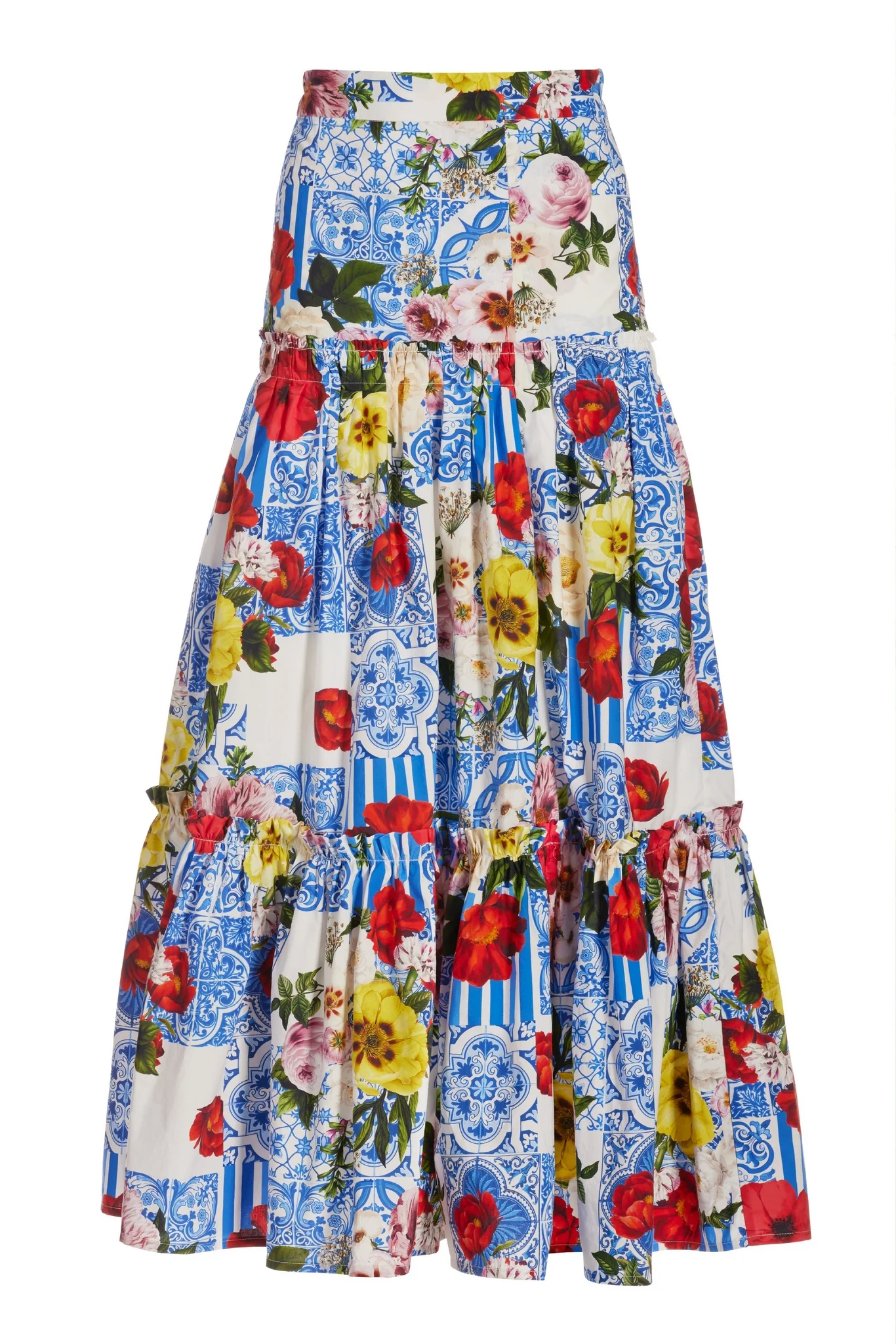 Dolce Vita Patchwork Printed Midi Skirt Multi