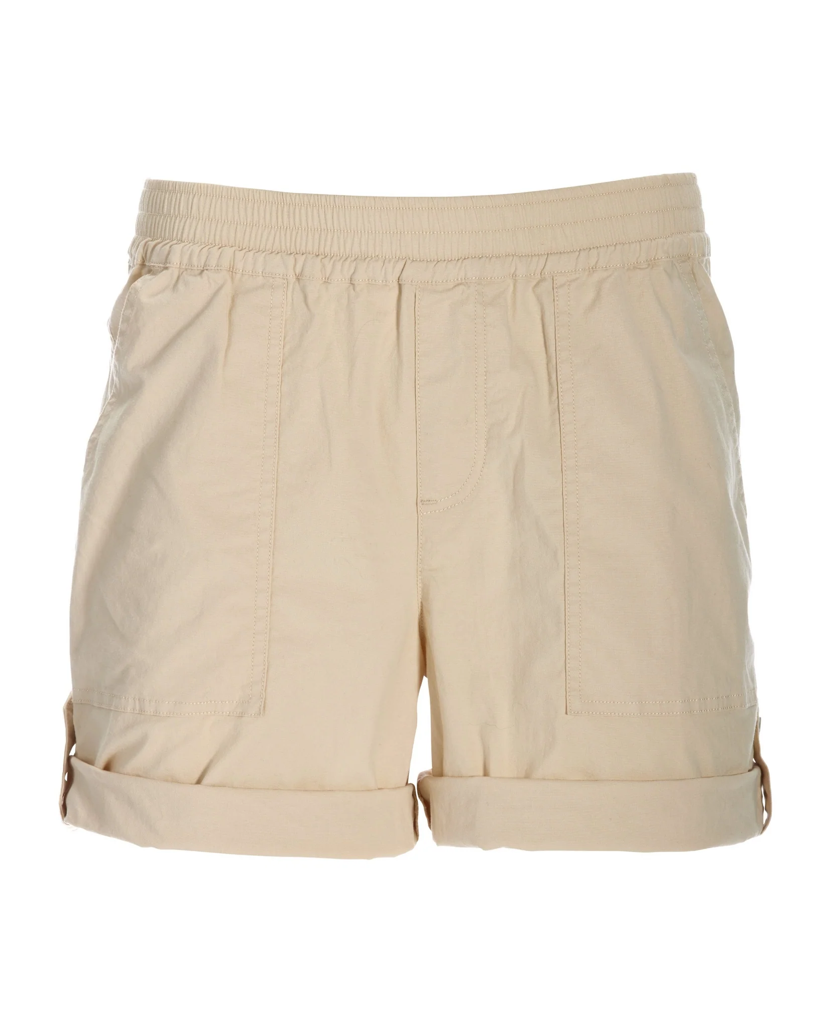 Pull On Cuffed Casual Short Stone