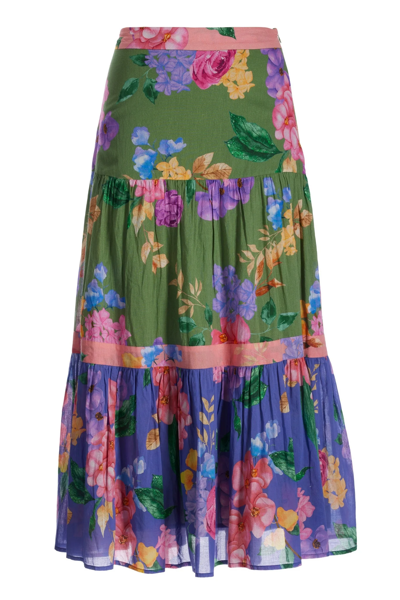 Fall Rainforest Print Midi Skirt Multi