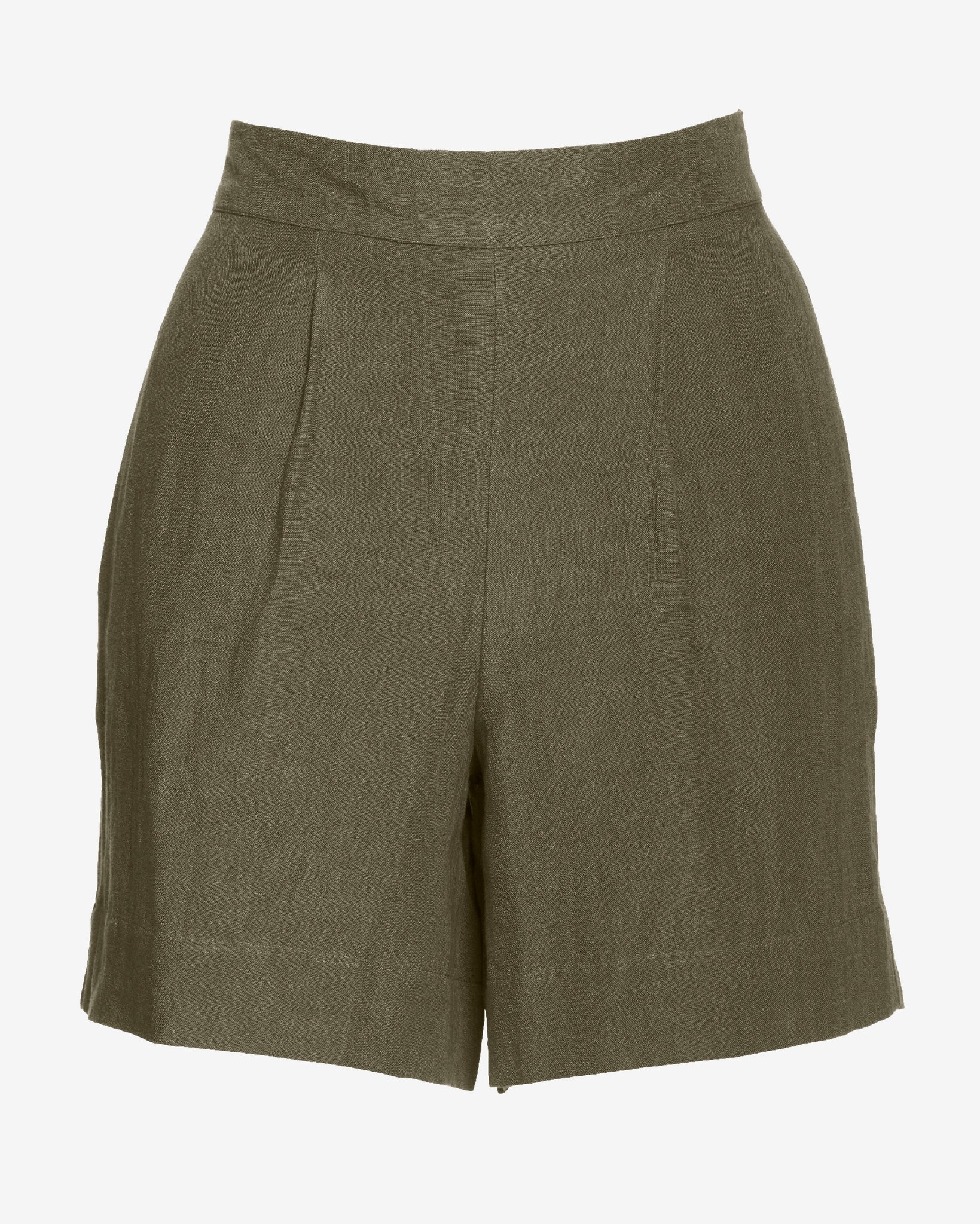Effortless Pull-On Linen Short Olive Night