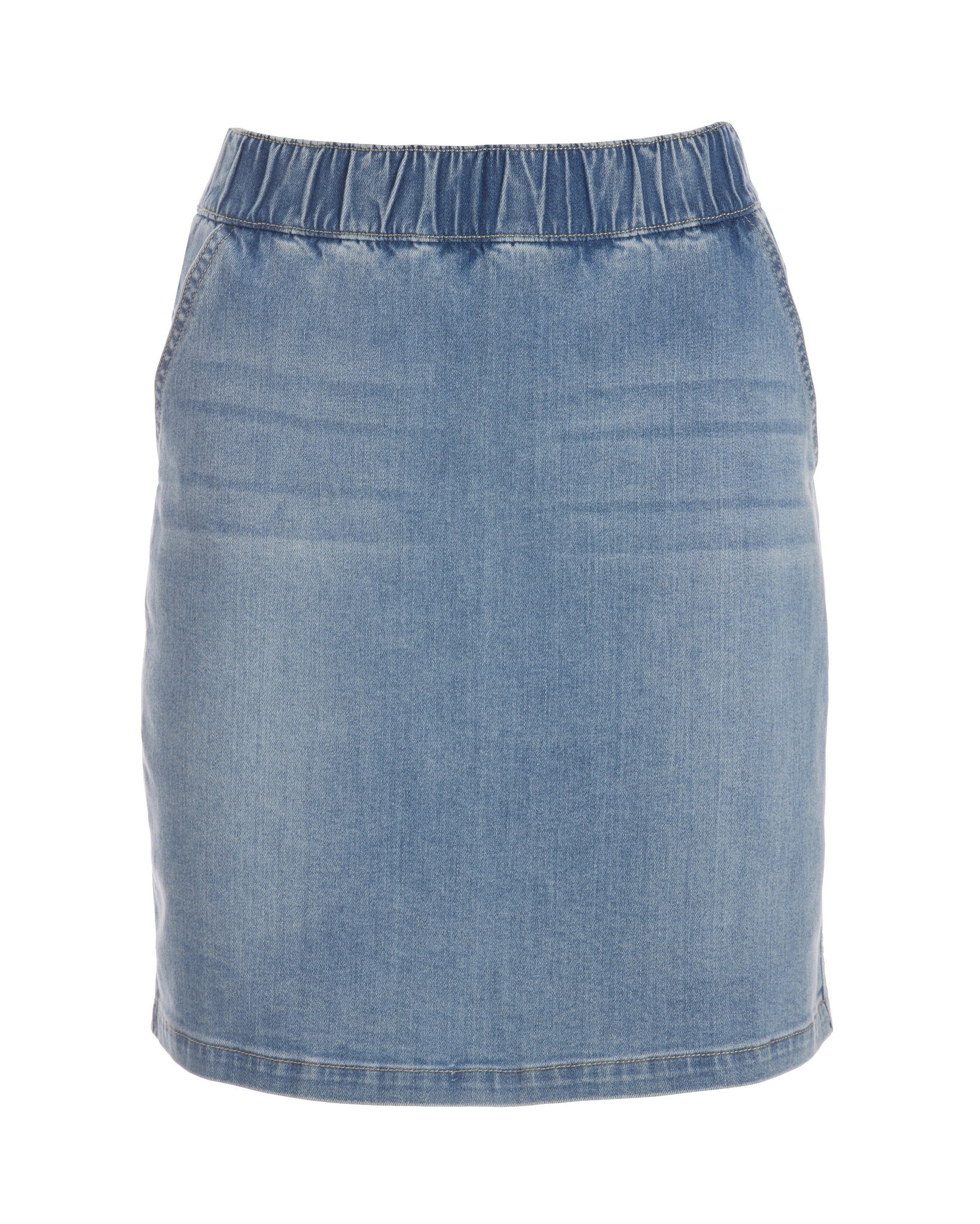 Denim Pull-On Skort Light Med Wash