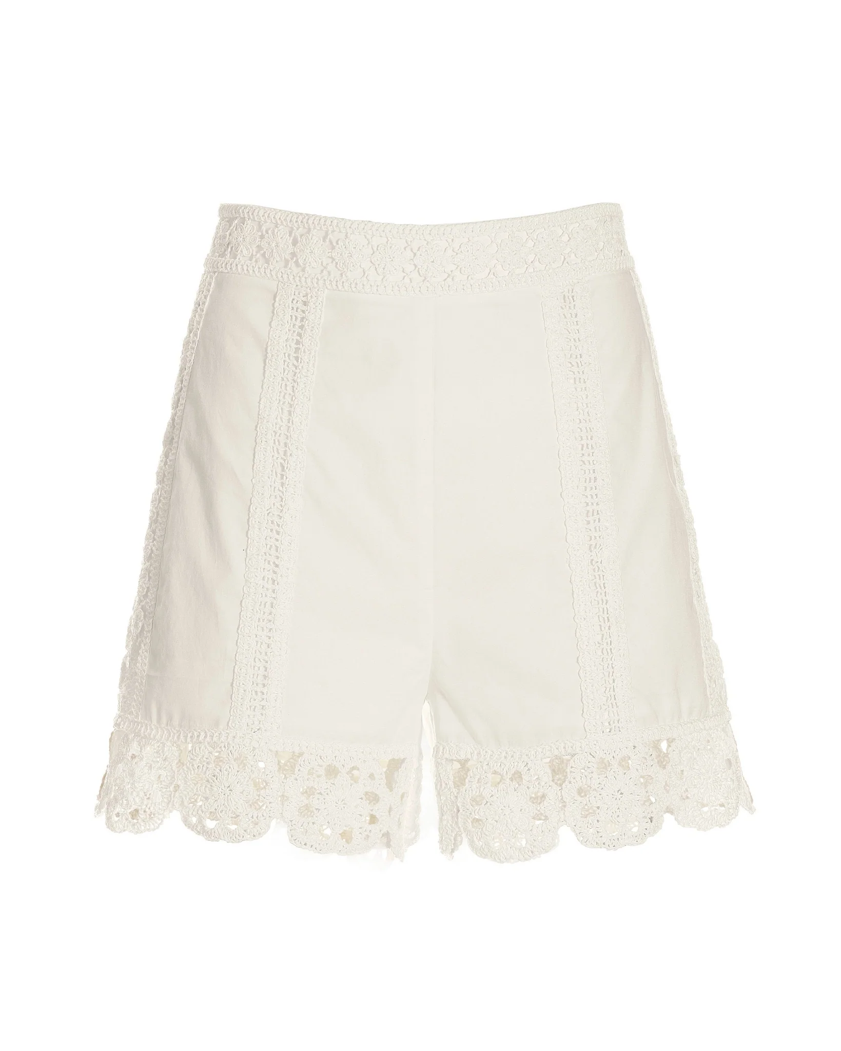 Crochet Hem Short White