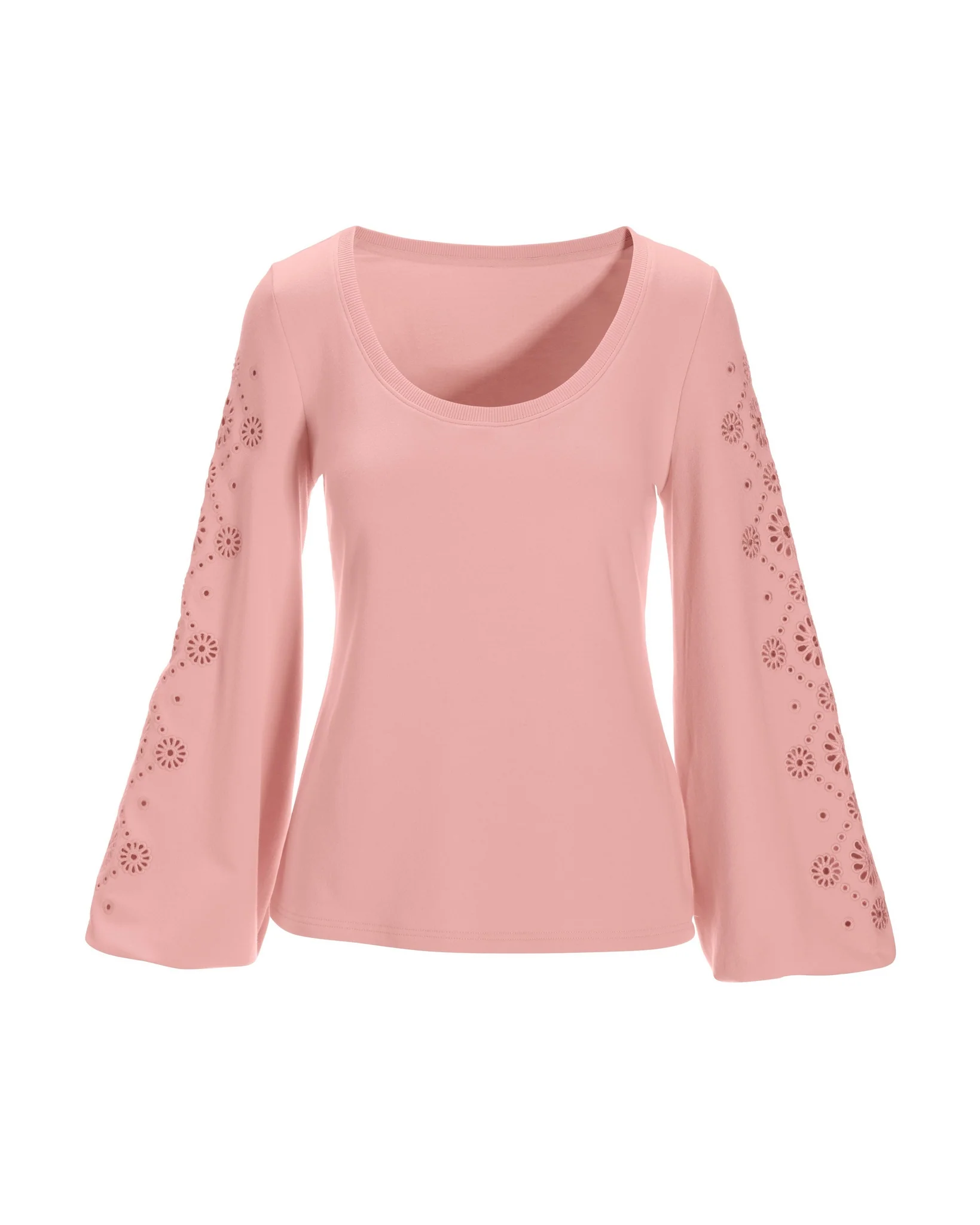 Eyelet Sleeve Sweatshirt Almond Blossom