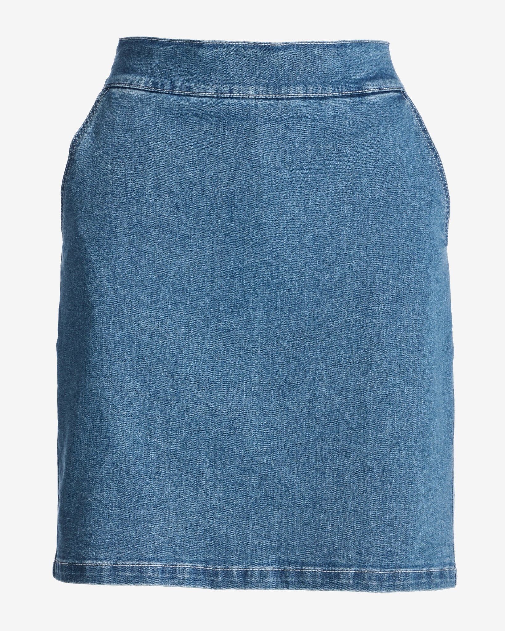 Pull on Denim Skort Light Med Wash