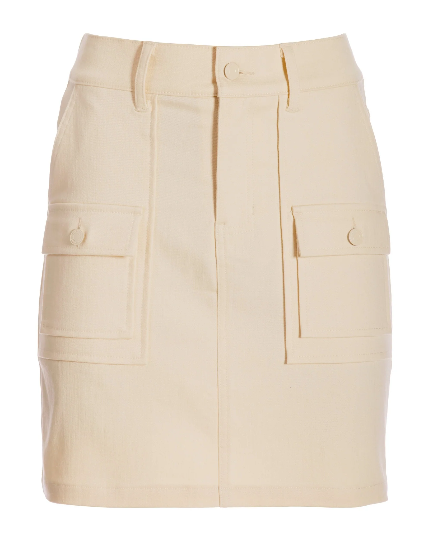 Denim Pull On Cargo Skort Cream