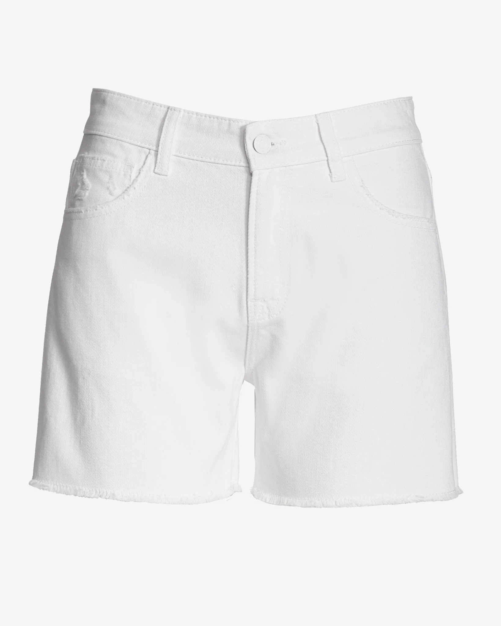 Relaxed cut off denim short White