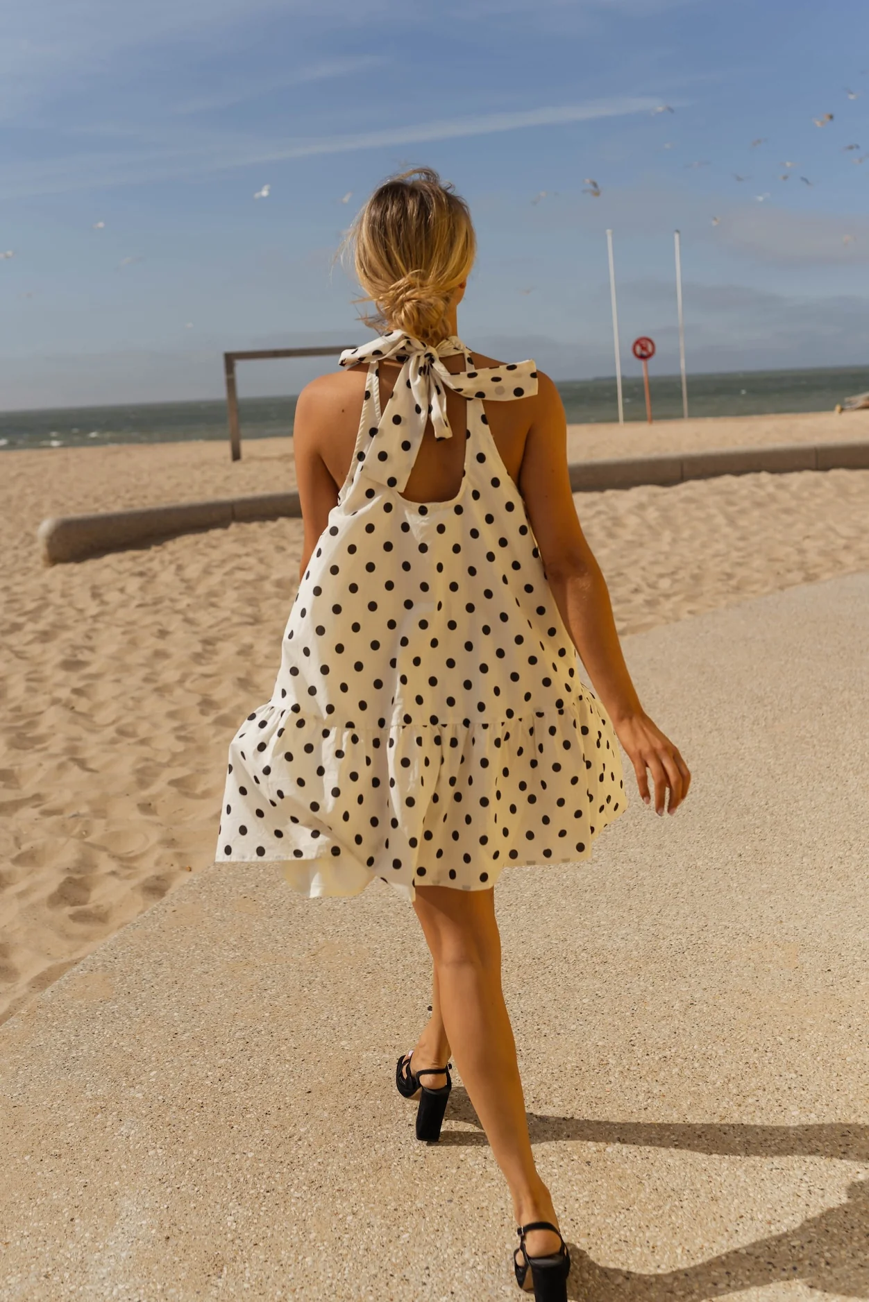 Ecru Polka Dot Marilyne Dress