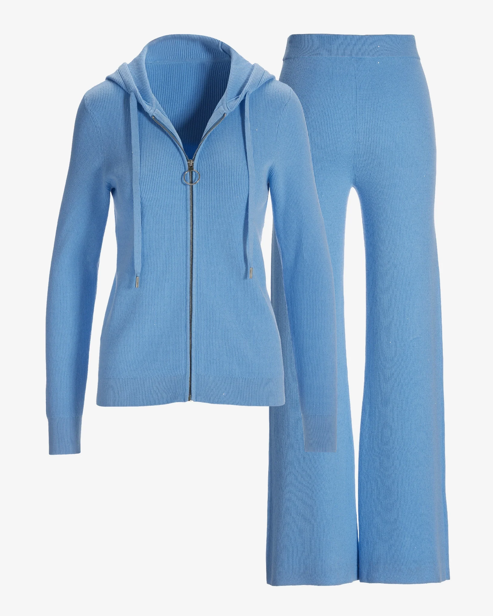 Mini Sequin Sweater Lounge Set Clear Blue Sky