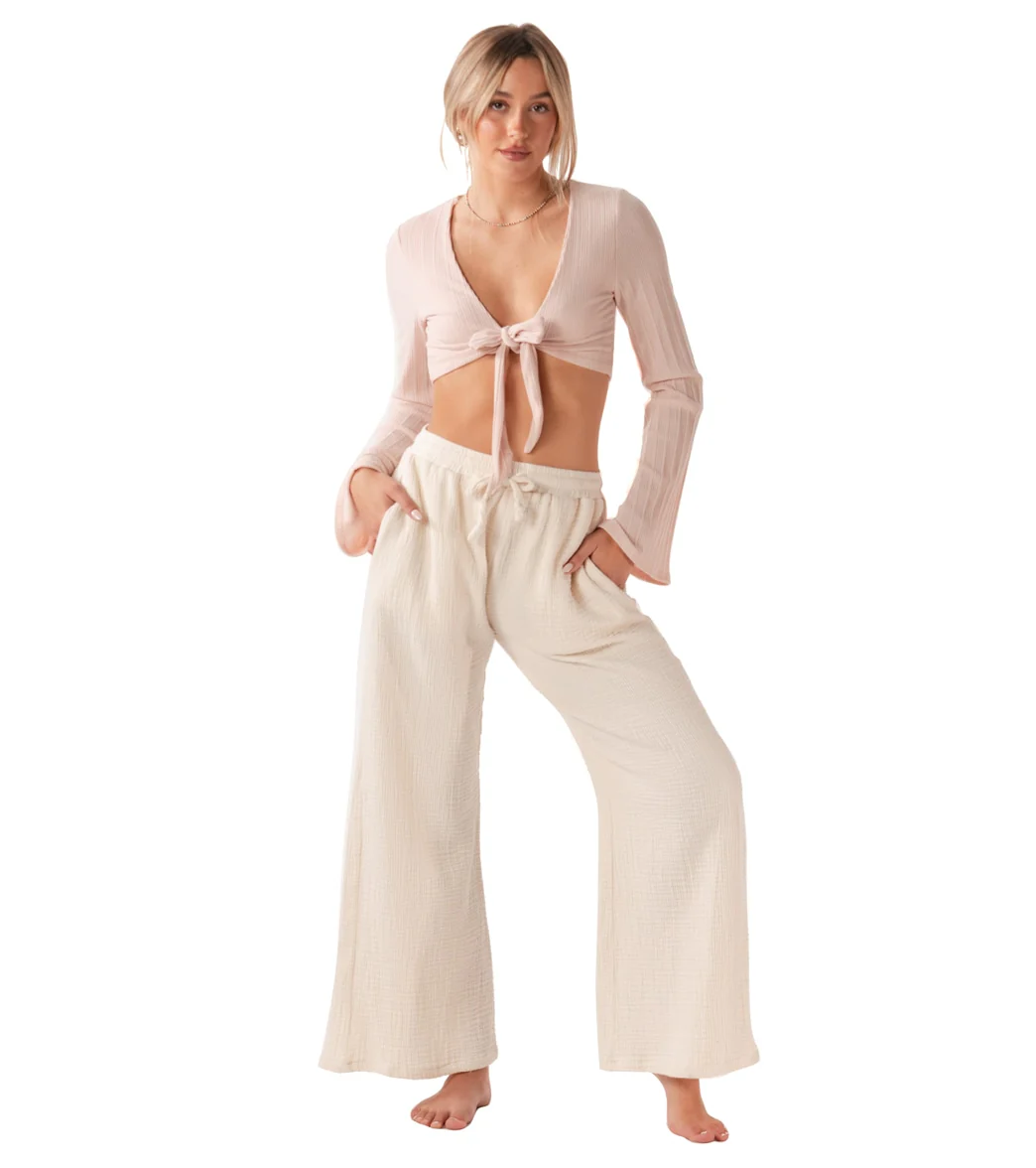 Lotus and Luna Wide Leg Cotton Pants with Pockets