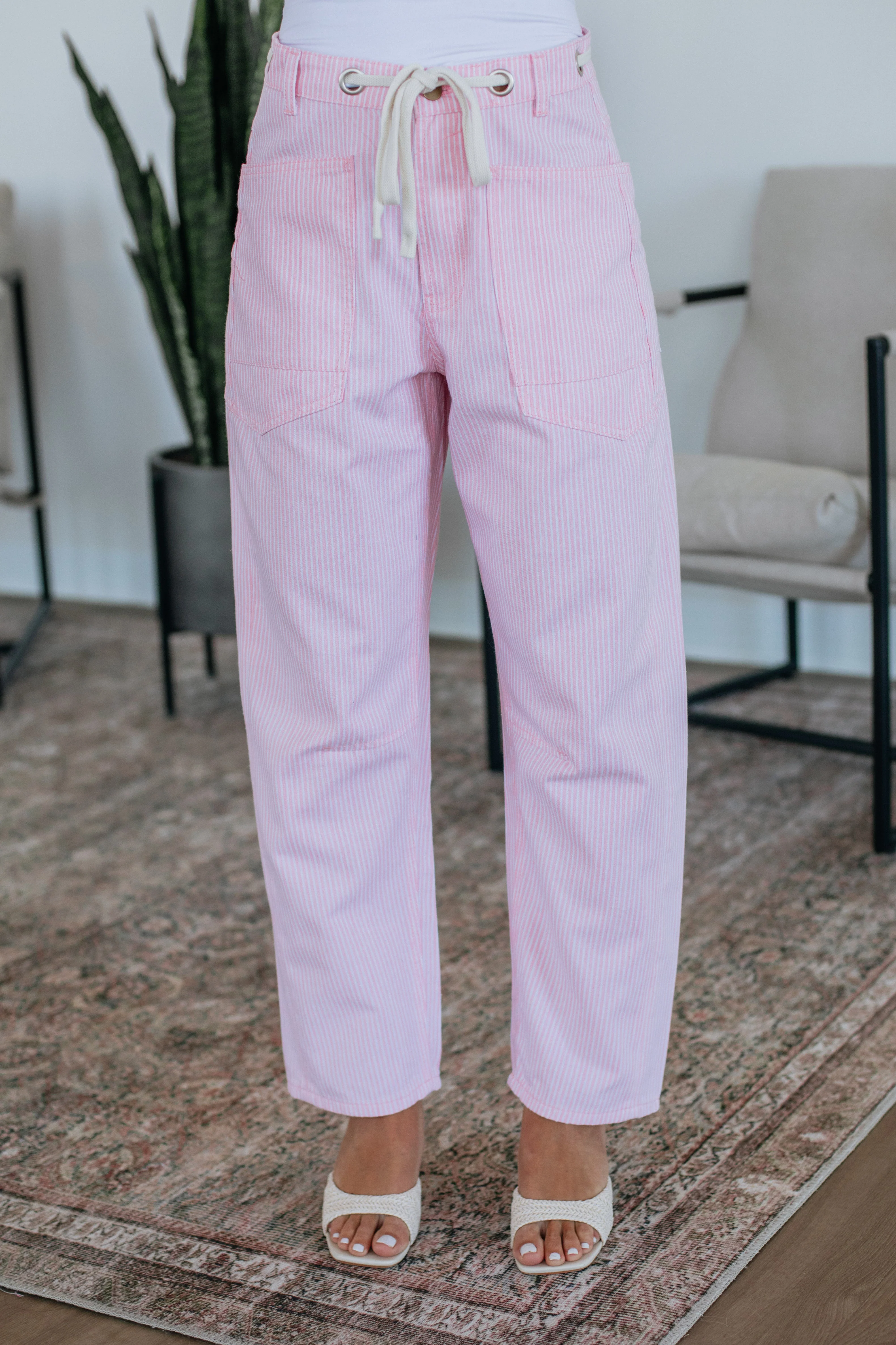 Rue Striped Barrel Pants