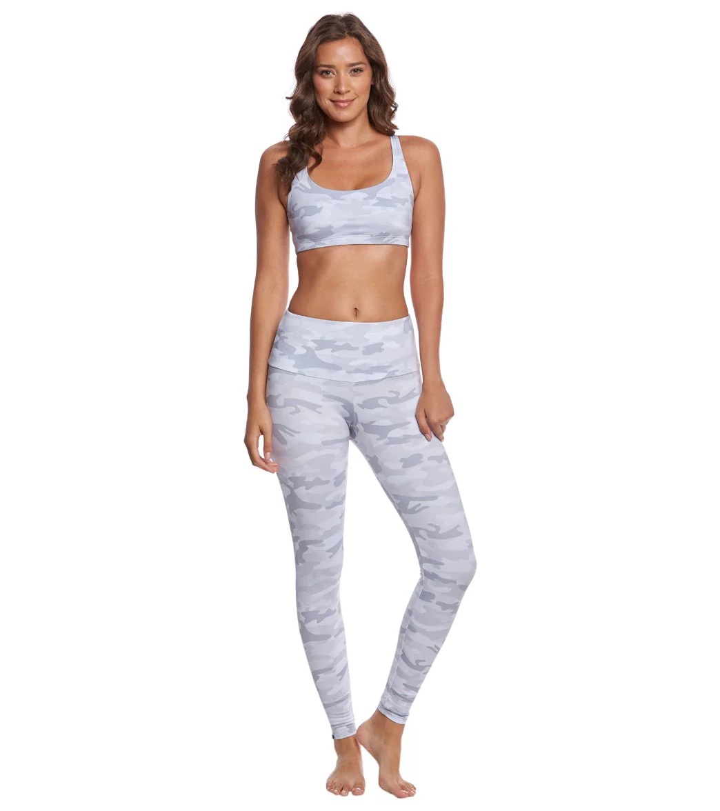 Onzie High Waisted Yoga Leggings Gray Camo