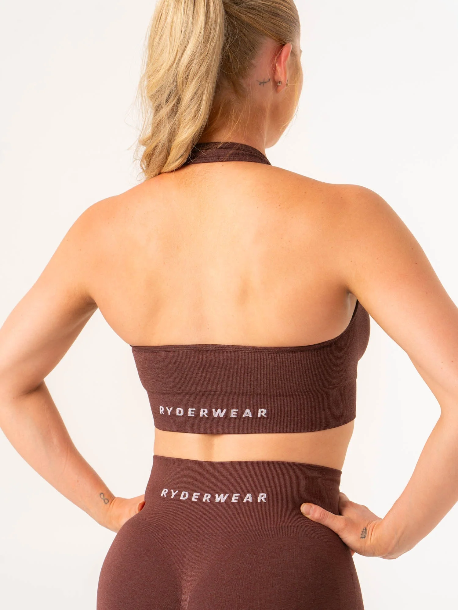 Contour Halter Bra - Chocolate Marl