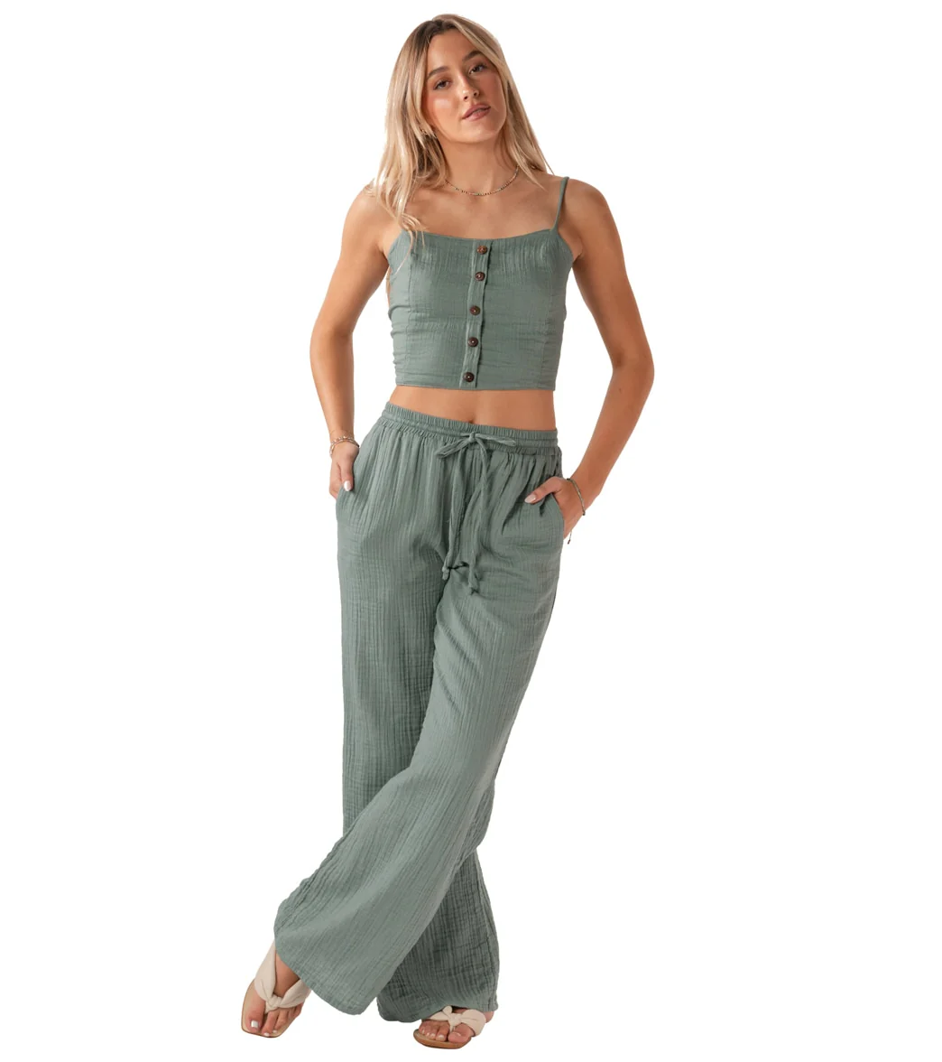 Lotus and Luna Wide Leg Cotton Pants with Pockets