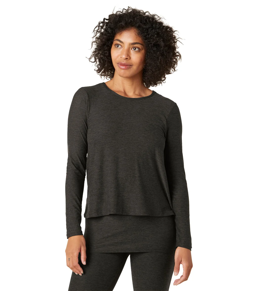 Beyond Yoga Featherweight Under Wraps Nursing Overlap Long Sleeve Tee