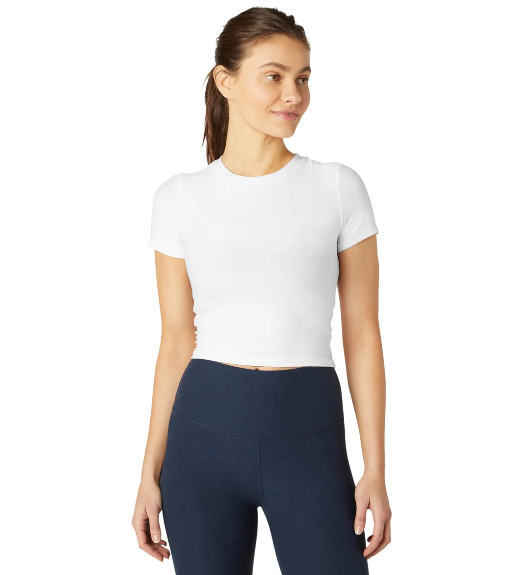 Beyond Yoga Featherweight Peekaboo Cropped Tee
