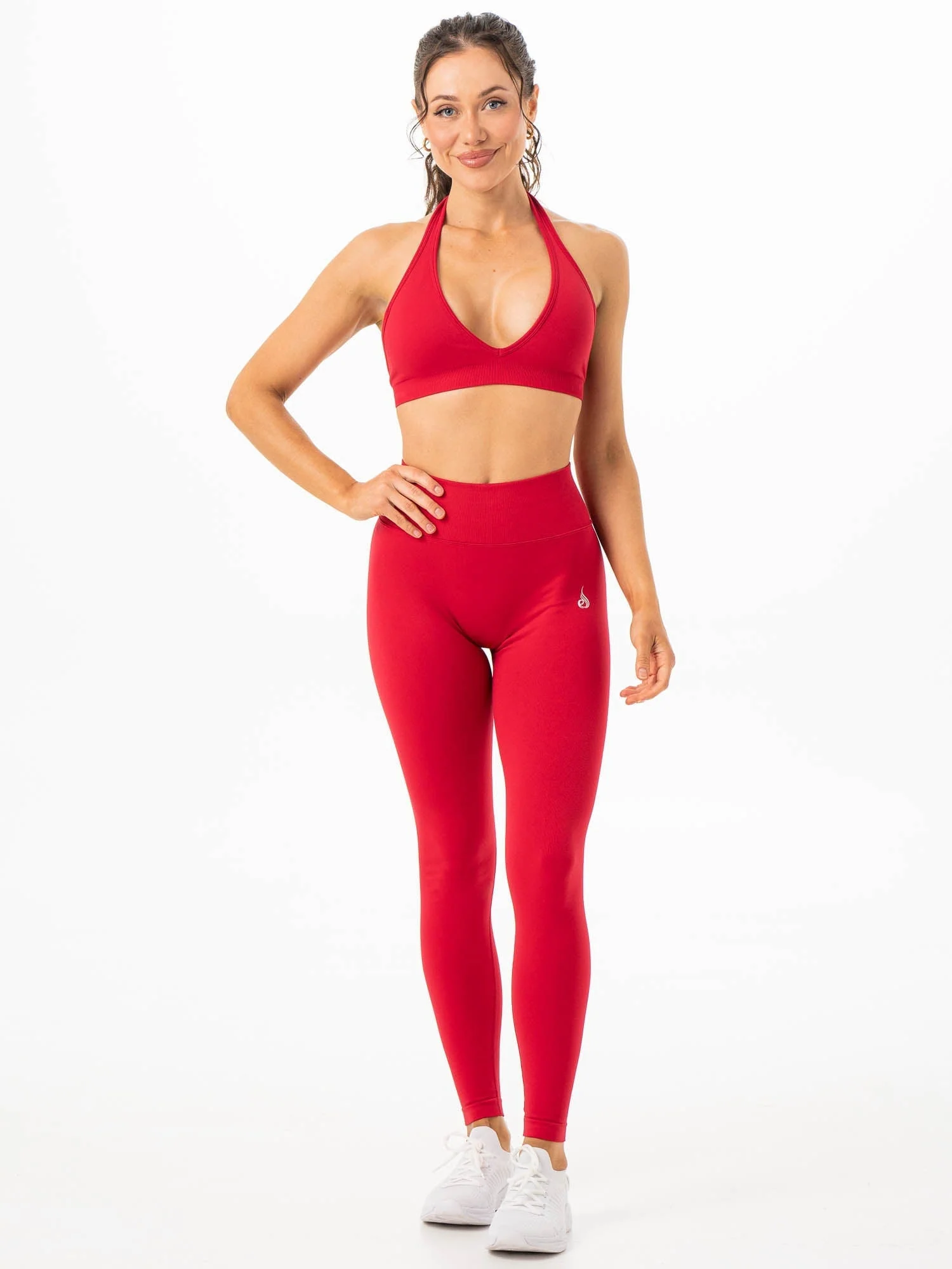 Sculpt Seamless Halter Bra - Cherry Red