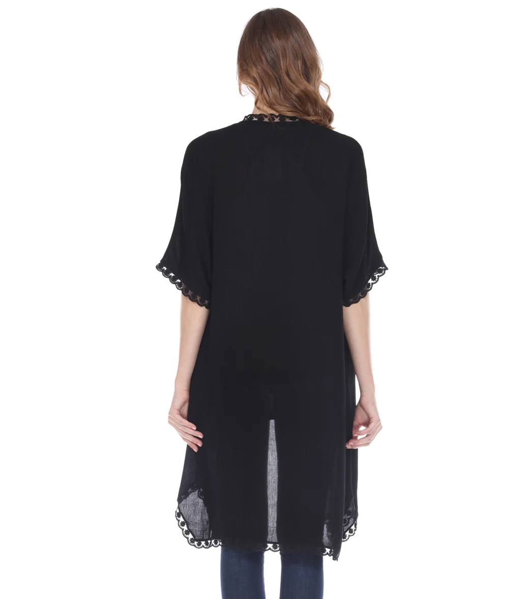 Yak & Yeti Cardigan Loose Fit Lace Trim