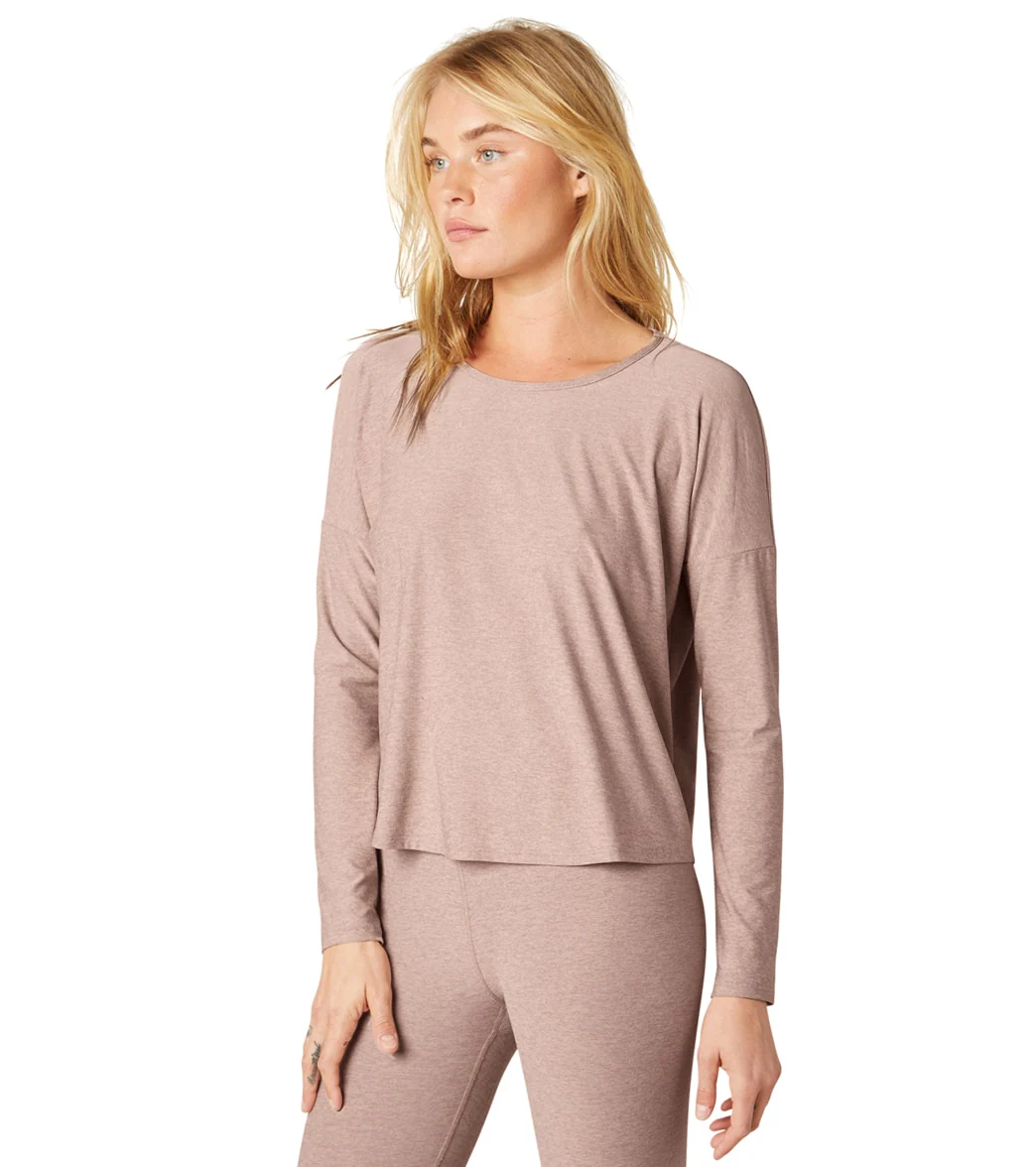 Beyond Yoga Featherweight Morning Light Cropped Pullover