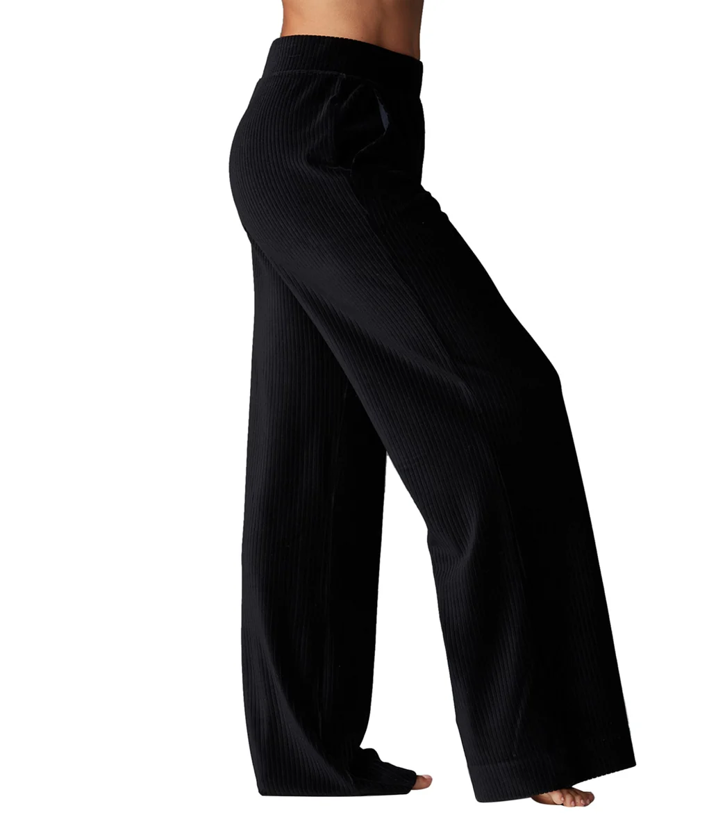 Tavi Wide Leg Brushed Rib Pant