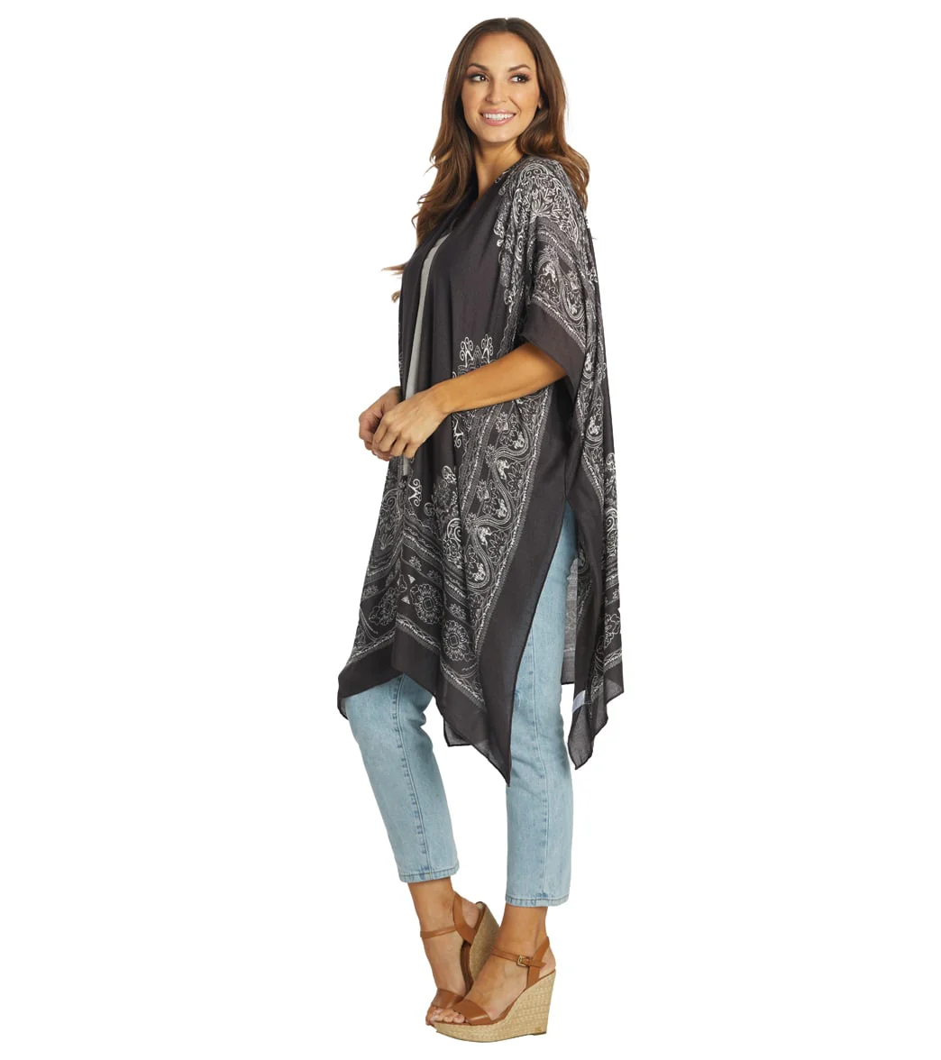 Yak & Yeti Boho Floral Medallion Kimono Wrap