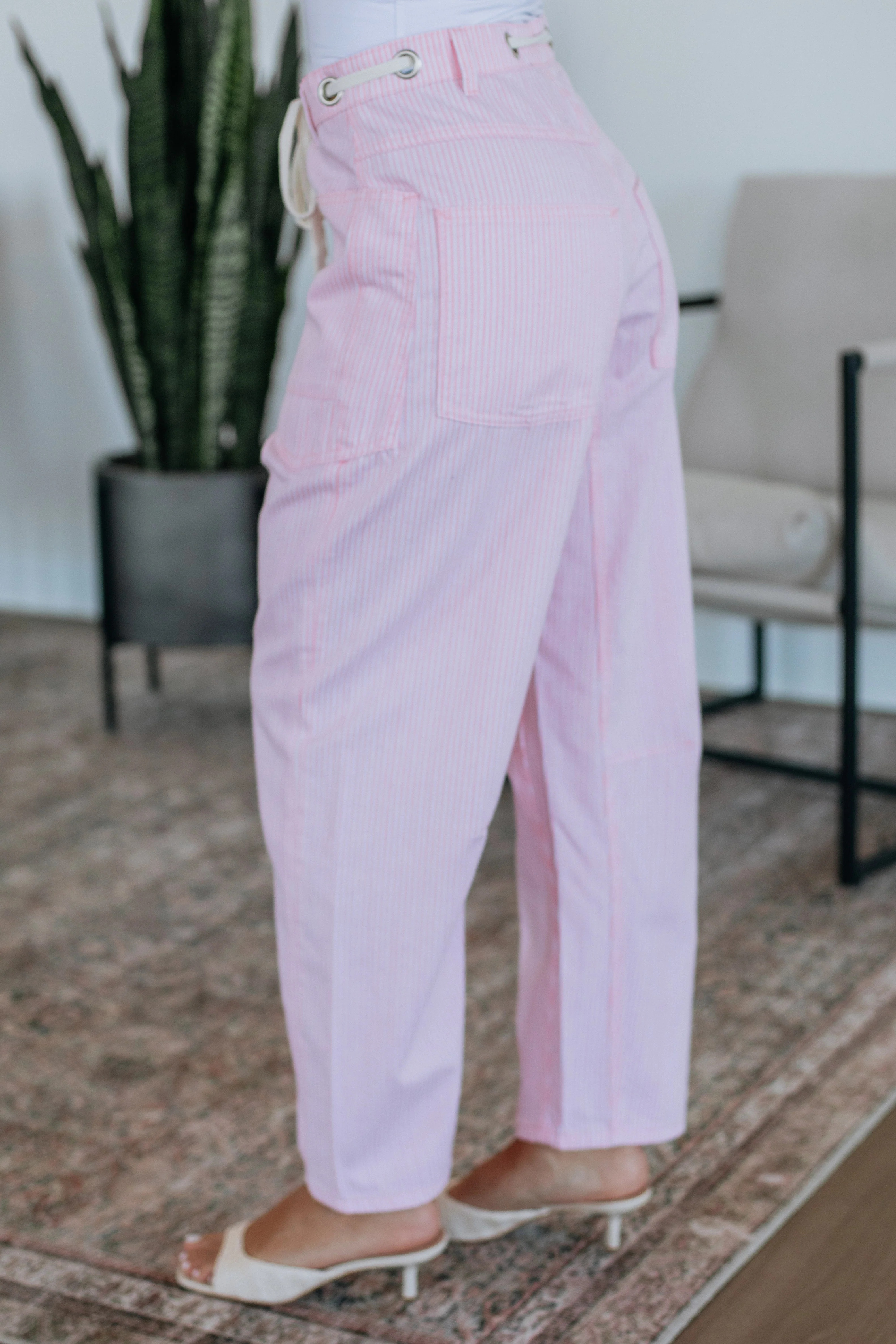 Rue Striped Barrel Pants