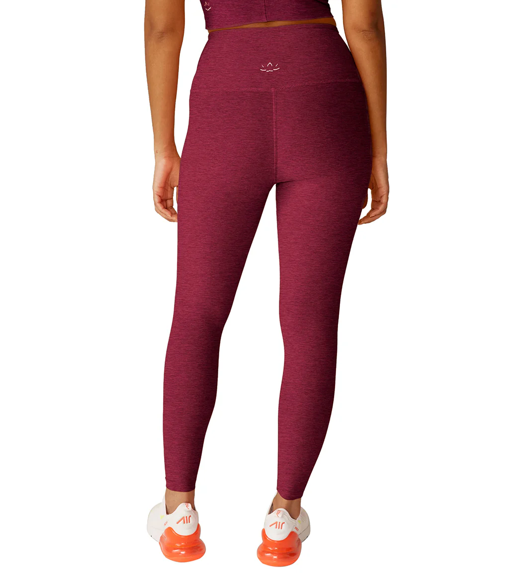 Beyond Yoga Spacedye High Waisted Caught In The Midi 7/8 Yoga Leggings Bordeaux Heather