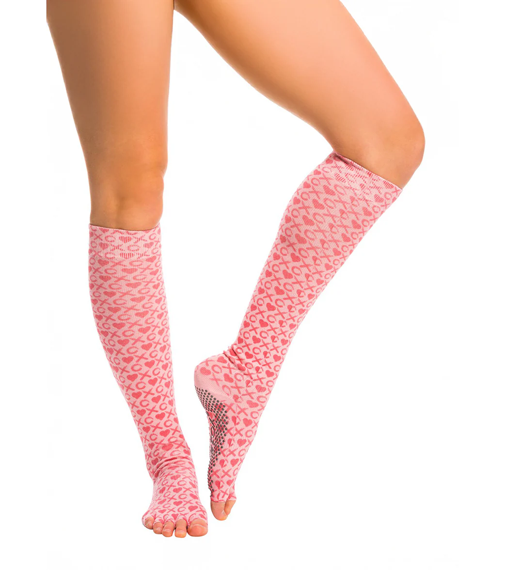 Toesox Knee High Scrunch Half-Toe Yoga Grip Socks