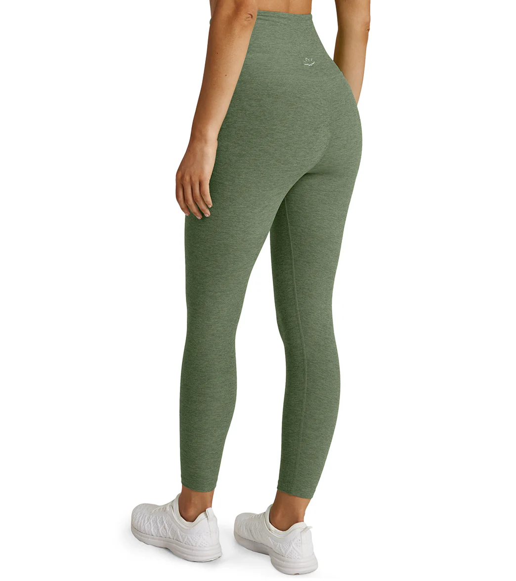 Beyond Yoga Spacedye High Waisted Caught In The Midi 7/8 Yoga Leggings Moss Green Heather