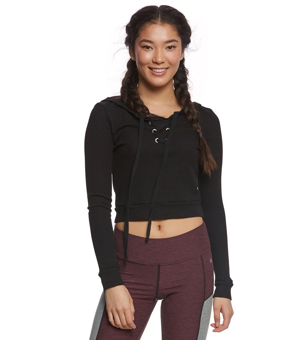 Hard Tail Crop Laced After Yoga Hoodie