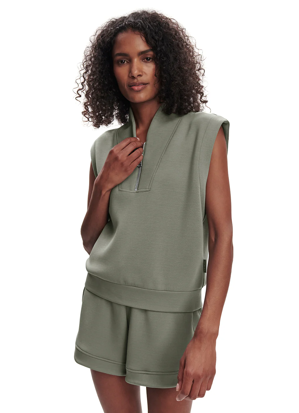 Varley Loretta Half Zip Sleeveless Sweatshirt