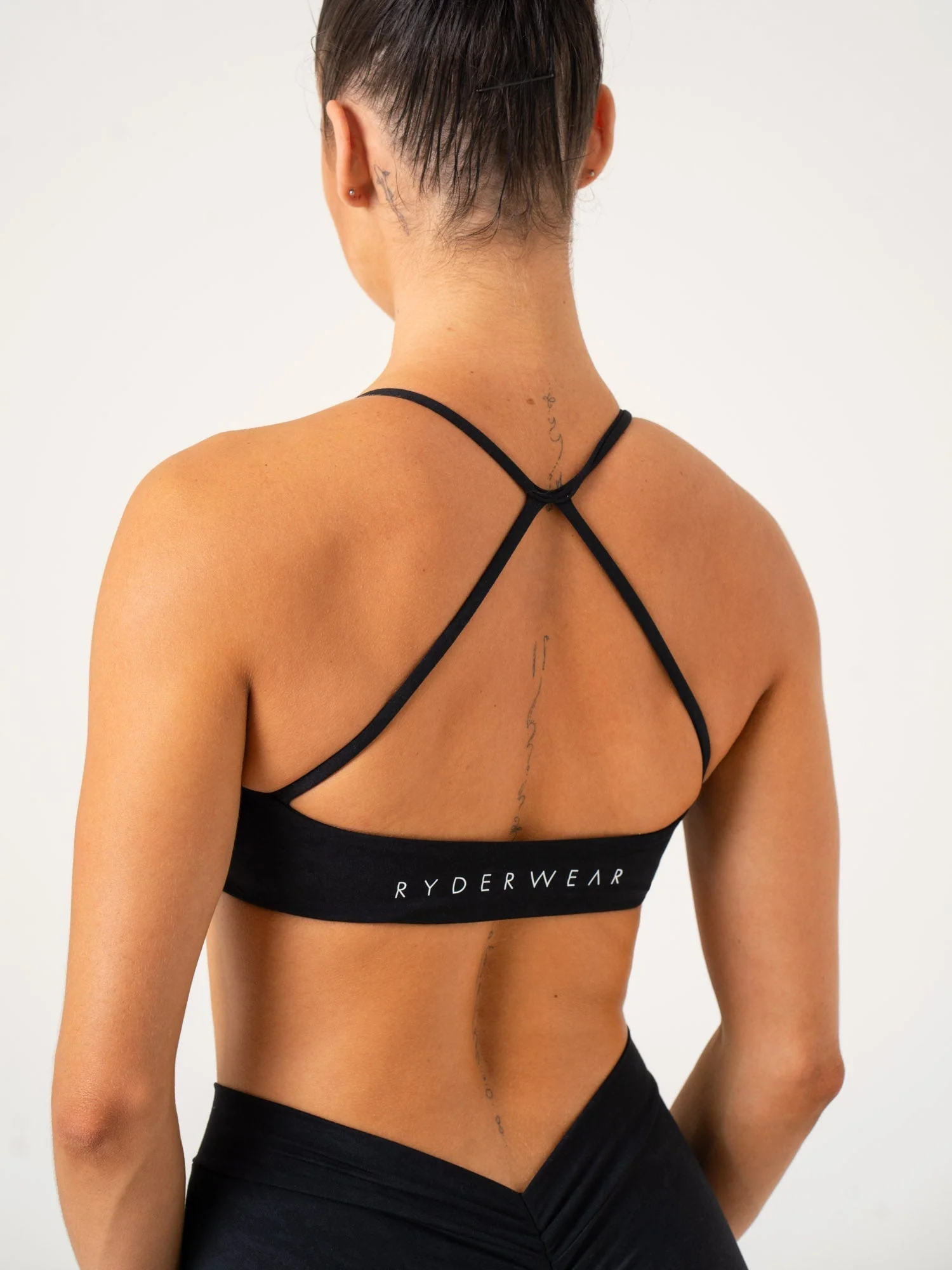 NKD Stonewash Sports Bra - Black Stonewash