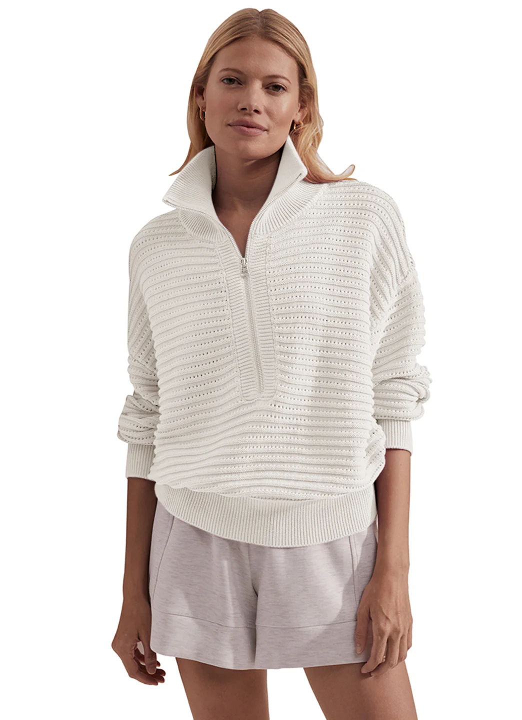 Varley Tara Pointelle Half Zip