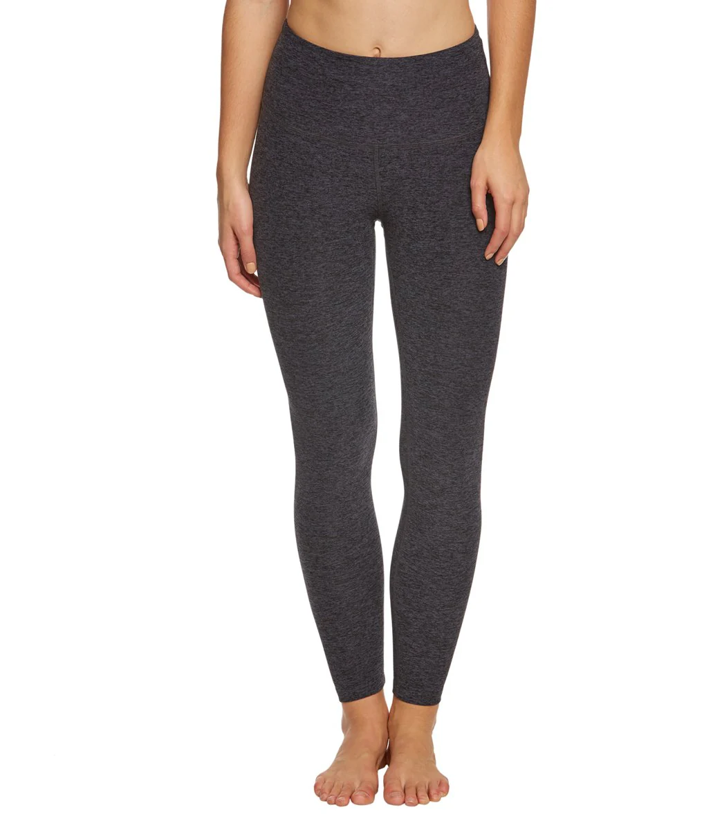 Beyond Yoga Spacedye High Waisted Caught In The Midi 7/8 Yoga Leggings Black-Steel