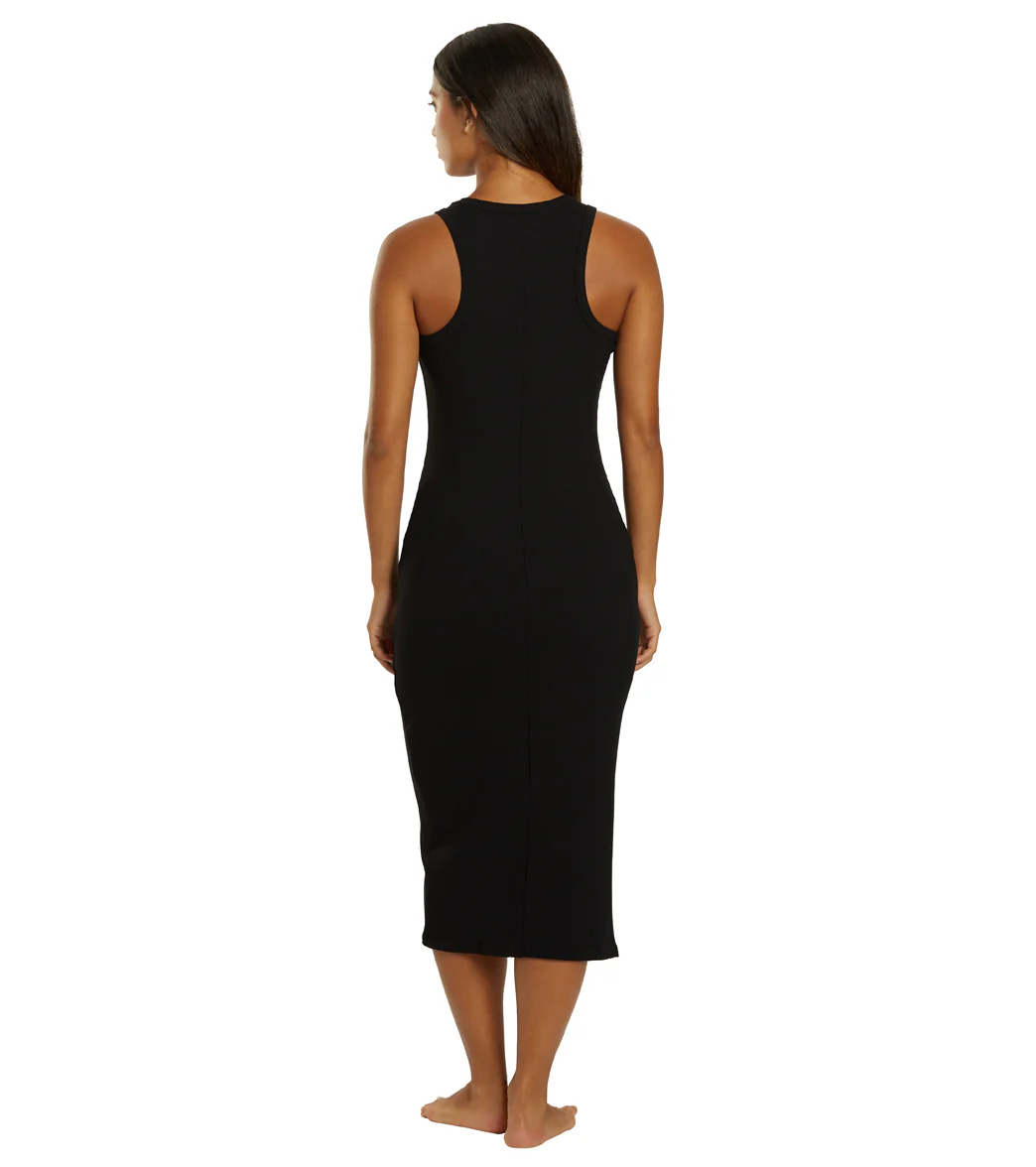 Marika Nikki Side Slit Ribbed Midi Dress