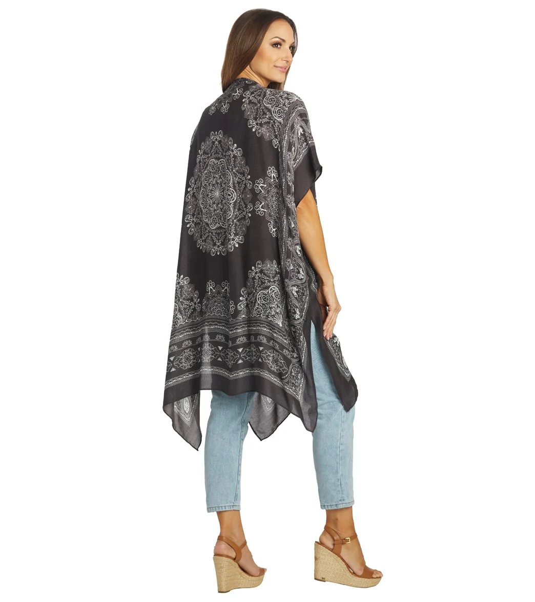 Yak & Yeti Boho Floral Medallion Kimono Wrap