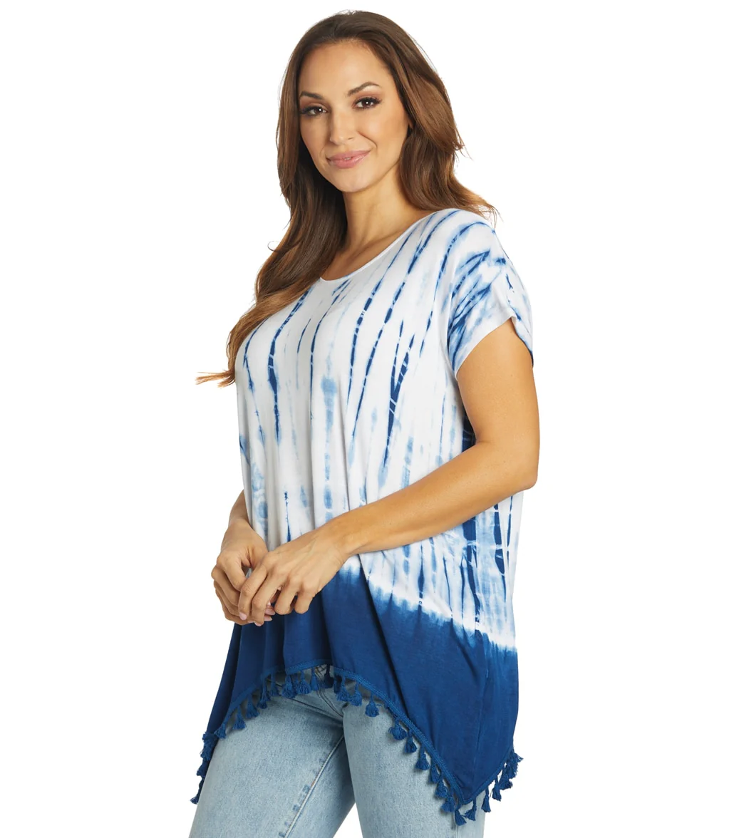 Yak & Yeti Gypsy Tie Dye Tassel Hem Tee