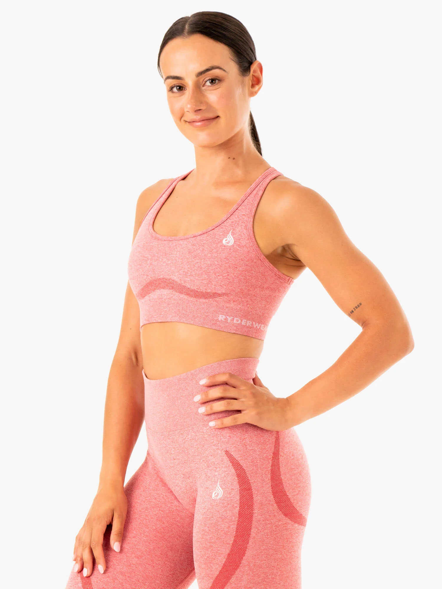 Staples Seamless Racer Back Sports Bra - Pink Marl