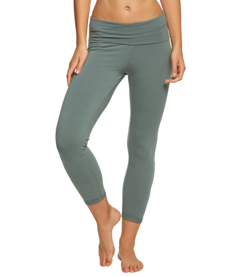 Hard Tail Contour Rolldown Cropped Cotton Yoga Leggings
