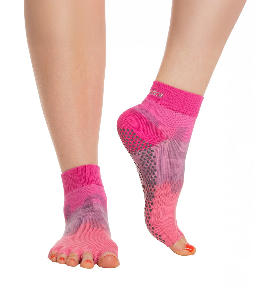 Toesox Ankle Length Half-Toe Yoga Grip Socks