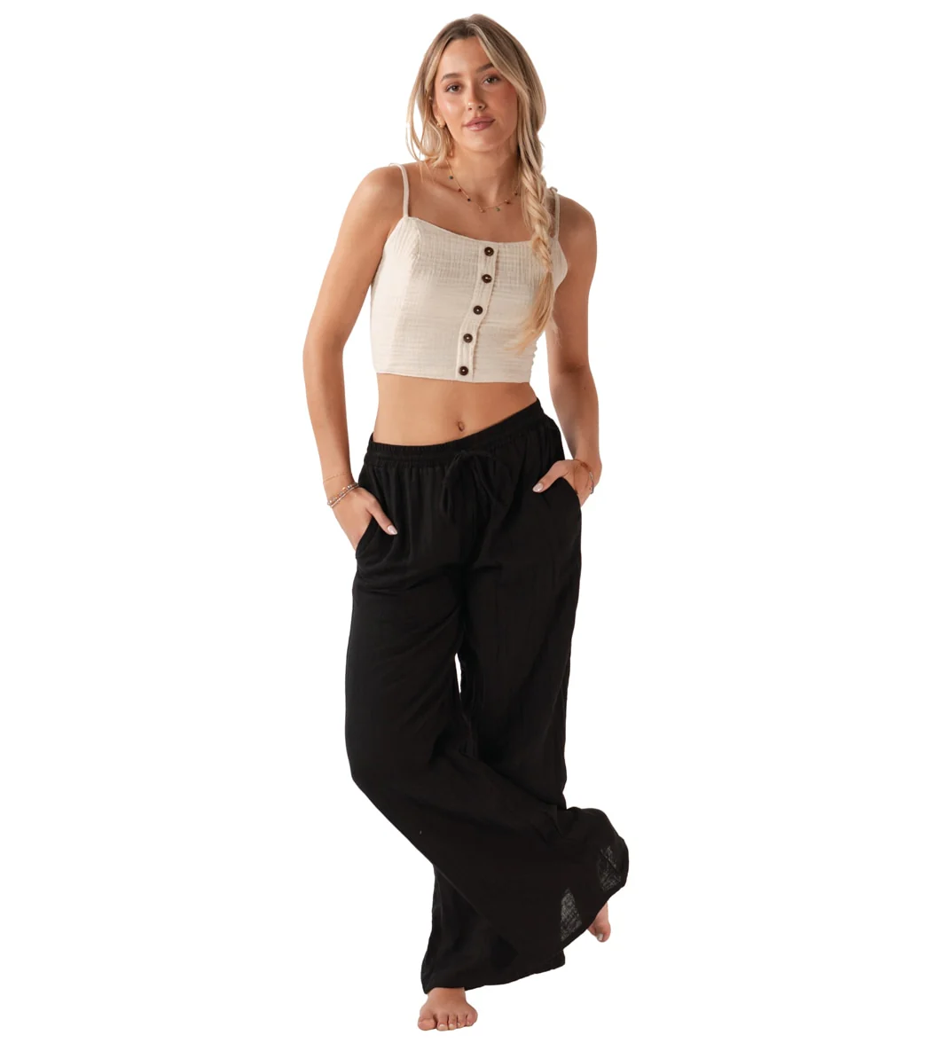Lotus and Luna Wide Leg Cotton Pants with Pockets