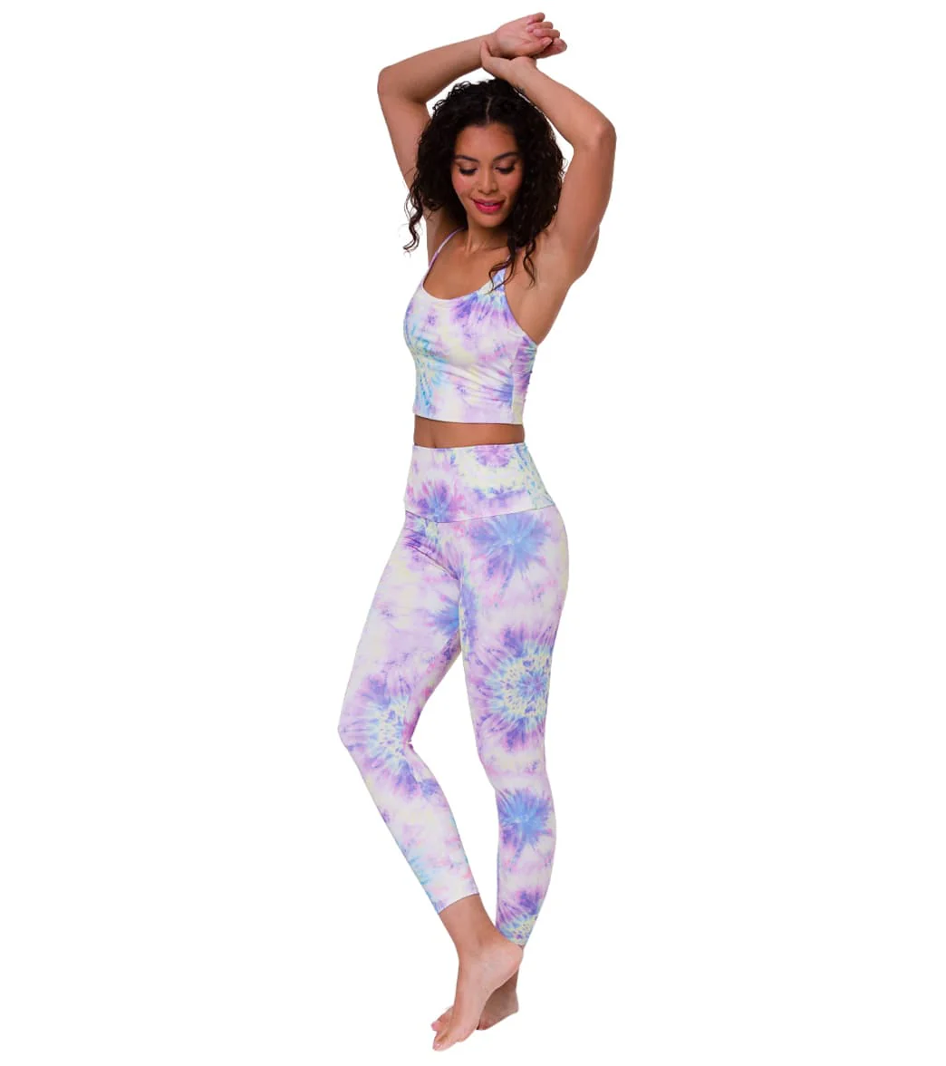 Onzie High Waisted Basic 7/8 Yoga Leggings Neon Tie Dye
