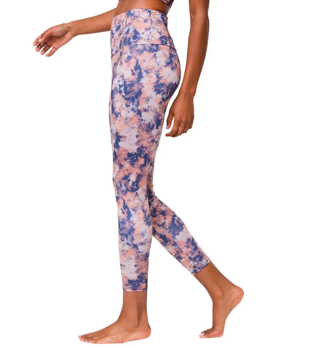 Onzie High Waisted Basic 7/8 Yoga Leggings Earth Tie Dye