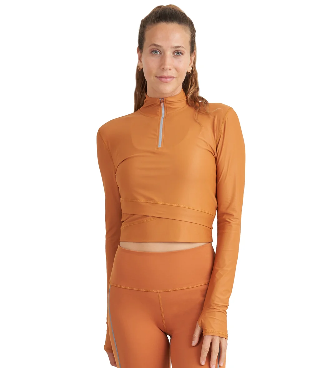 Thrive Societe Reflective Zip Crop Top
