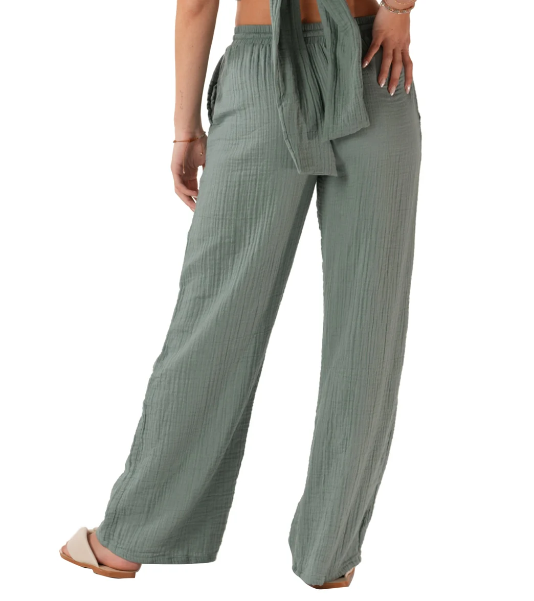 Lotus and Luna Wide Leg Cotton Pants with Pockets