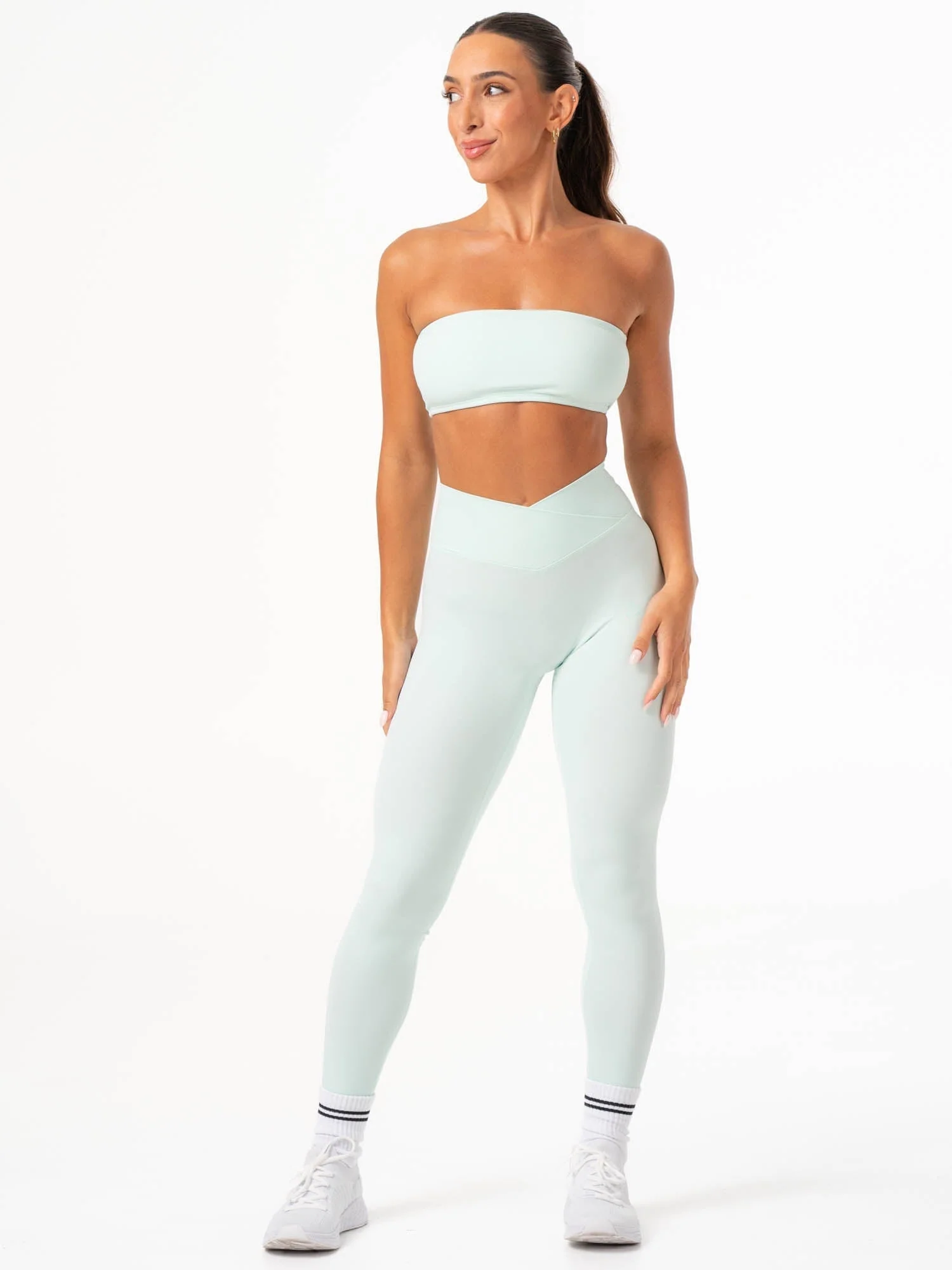 NKD Cross Waist Band Leggings - Cool Mint