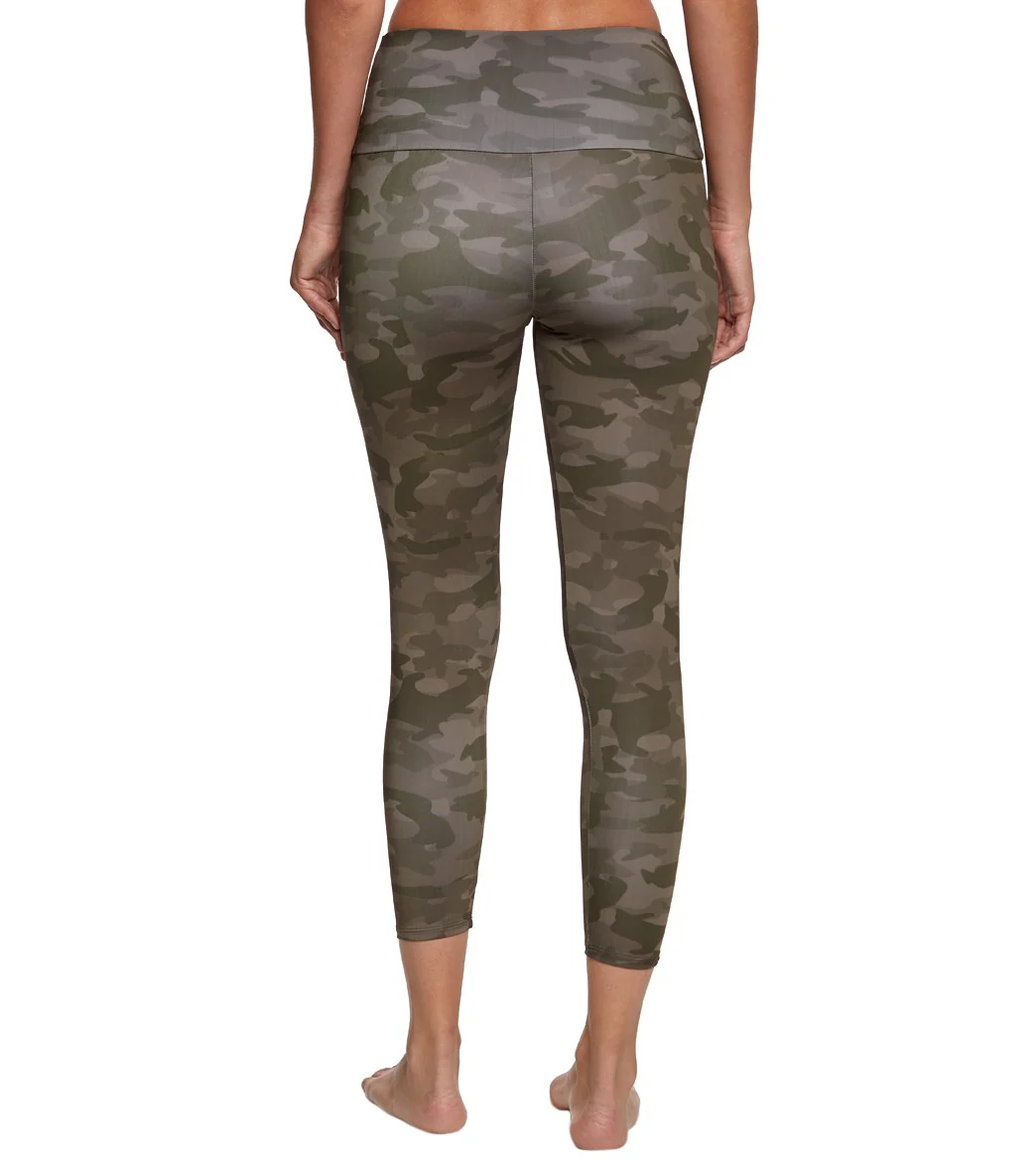 Onzie High Waisted Basic 7/8 Yoga Leggings Moss Camo