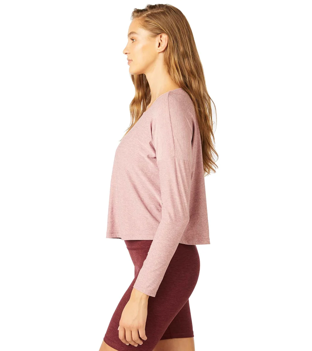 Beyond Yoga Featherweight Morning Light Cropped Pullover