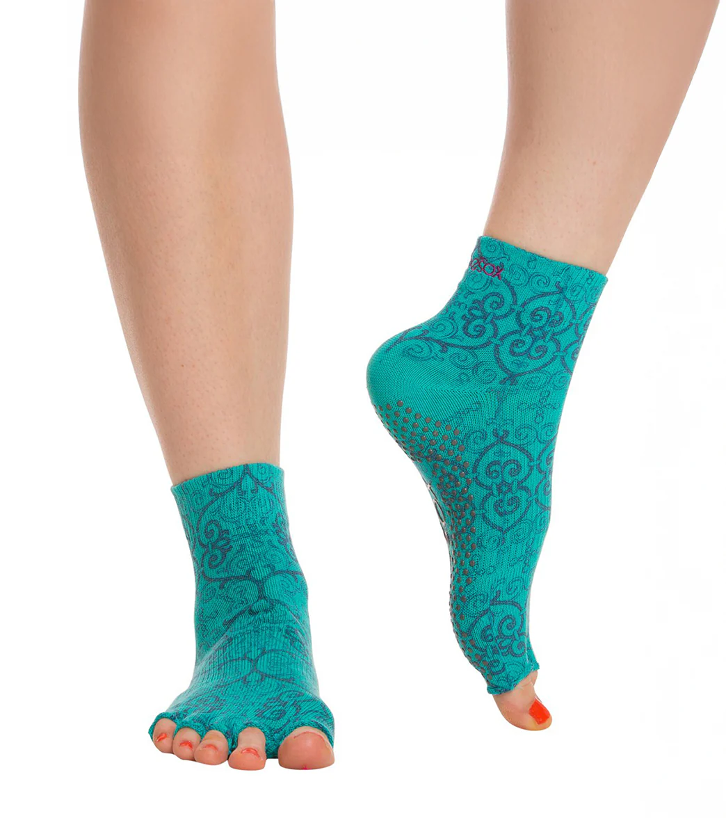 Toesox Ankle Length Half-Toe Yoga Grip Socks