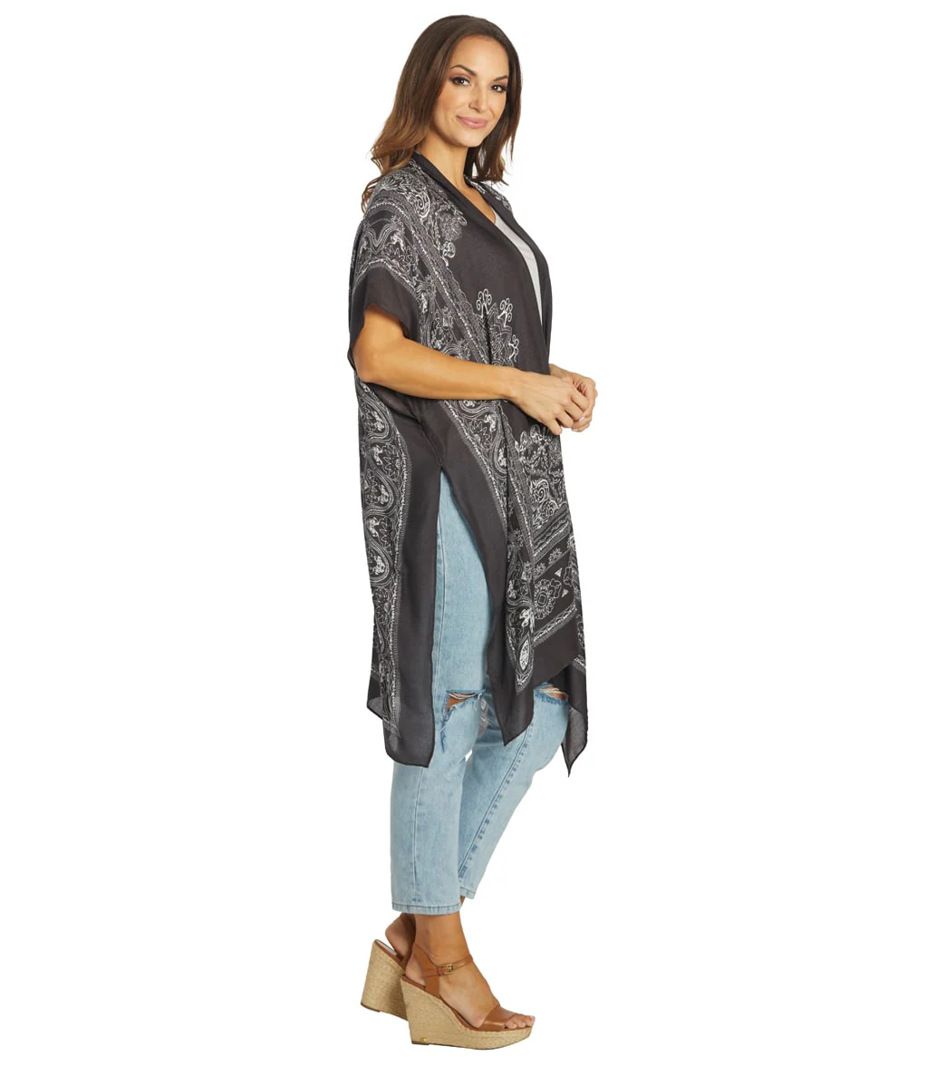 Yak & Yeti Boho Floral Medallion Kimono Wrap